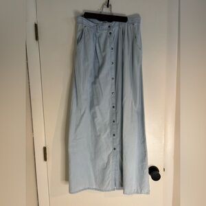 Pistola Chambray Blue Button-Front Maxi Skirt | Bogo | Denim | Large